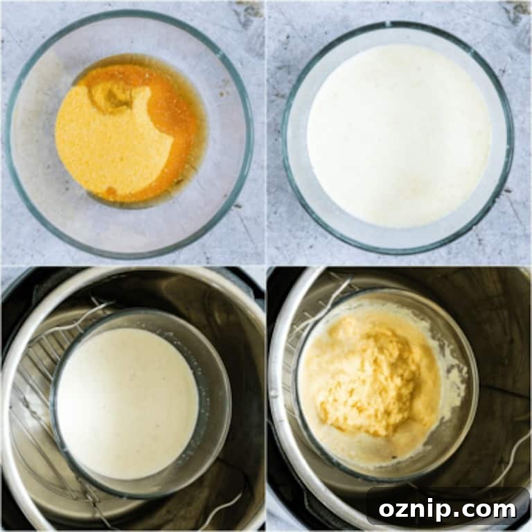 image collage showing the steps for making polenta porridge