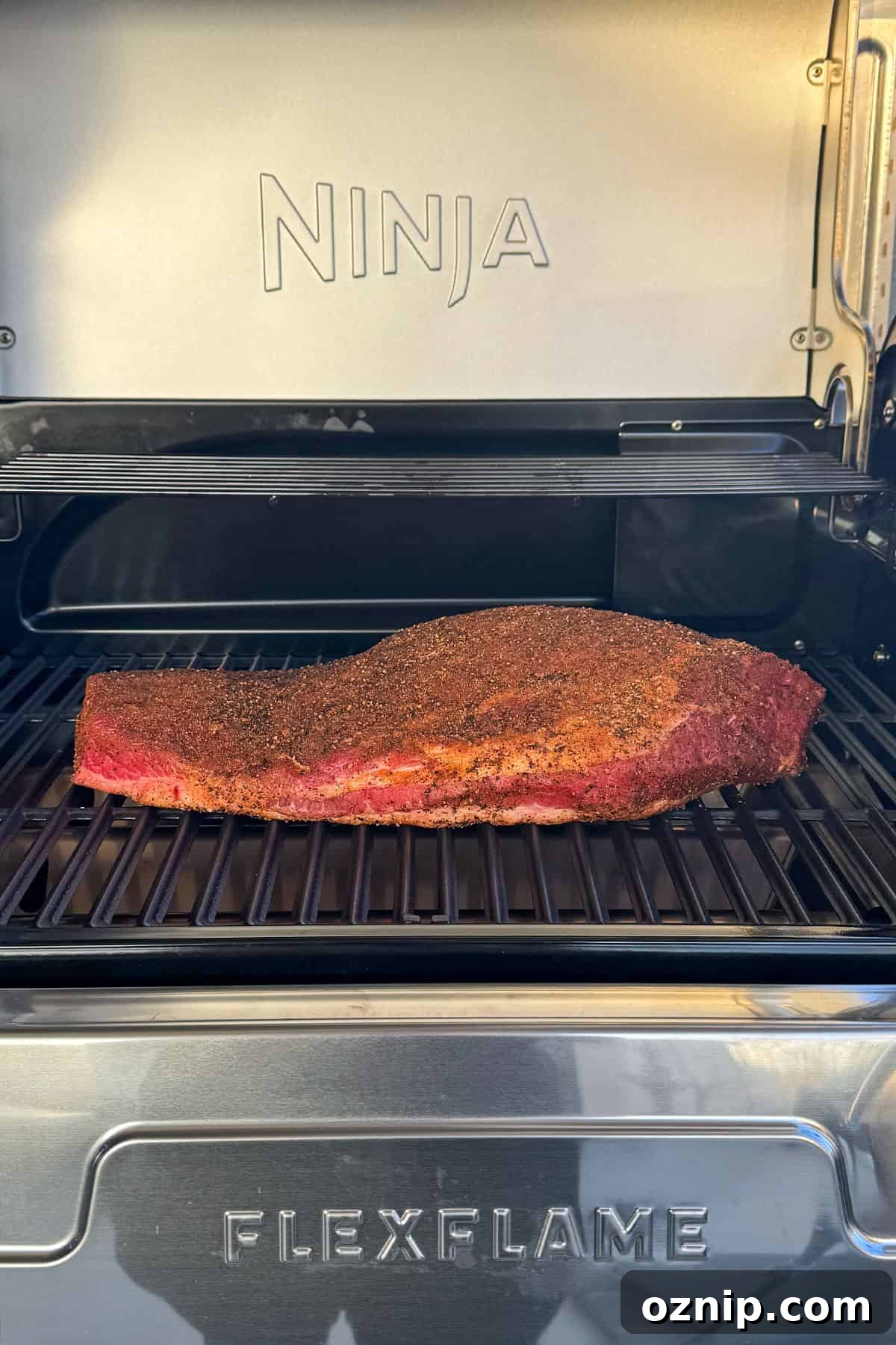 Seasoned brisket on Ninja FlexFlame.