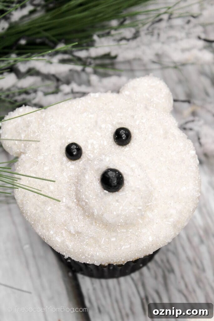 A single Polar Bear Cupcake