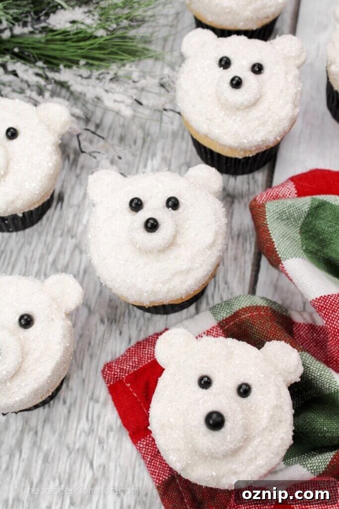 Completed Polar Bear Cupcakes
