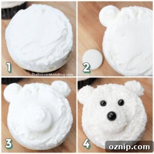 Polar Bear Cupcake step by step