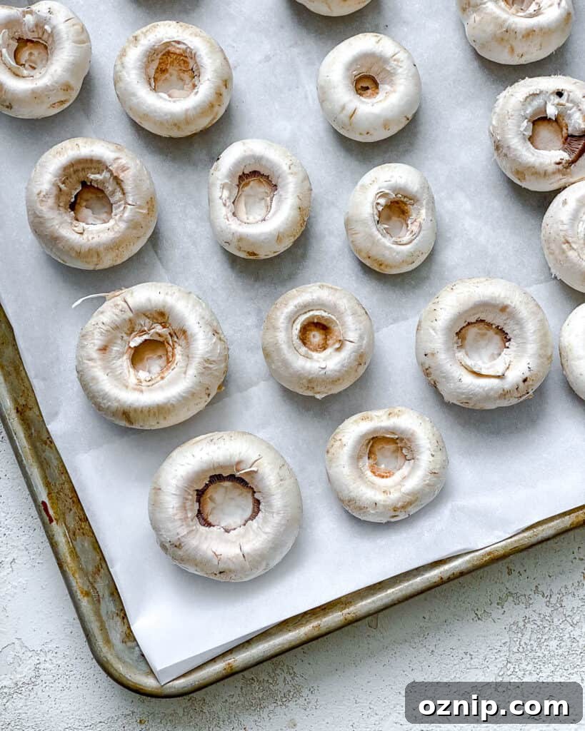 mushrooms on a baking dish