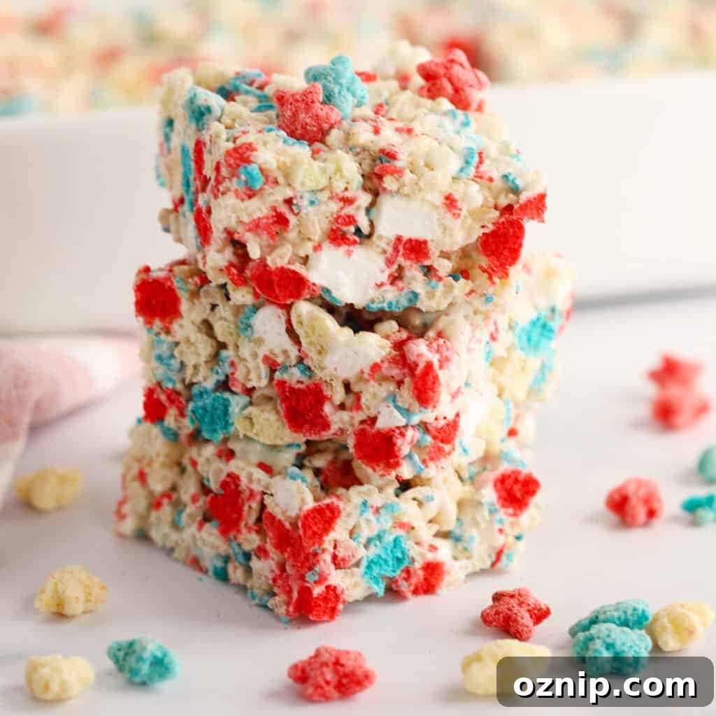 4th of july Krispie treats, patriotic rice crispy treats