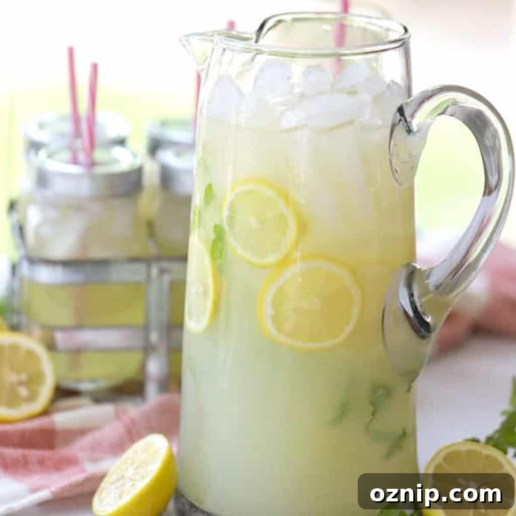 Mint lemonade is made with simple ingredients