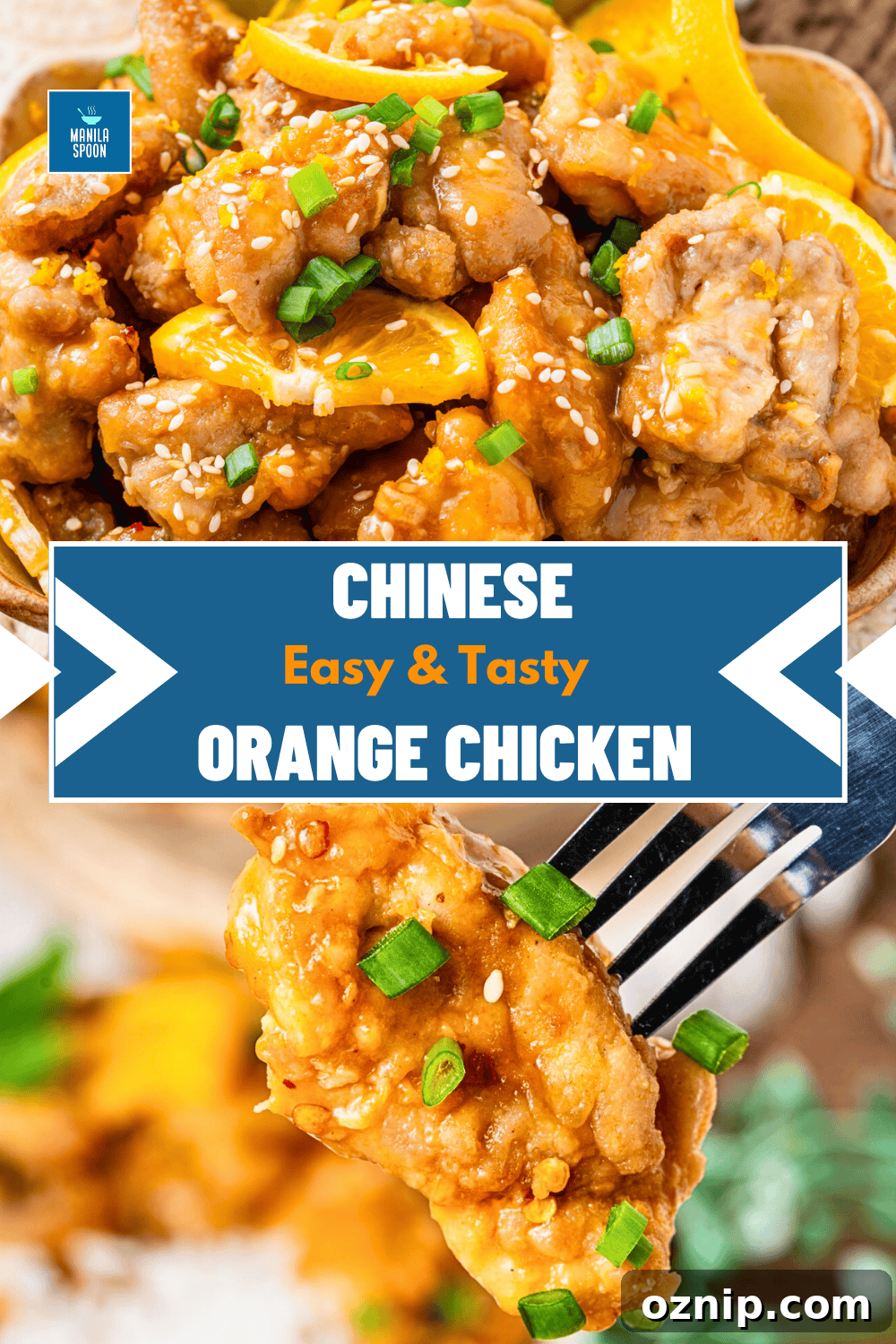 Orange Chicken close-up: crispy outside, juicy inside with sticky glaze.