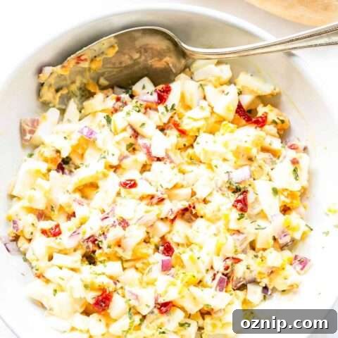 This creamy egg salad is perfect to serve for lunch or as a party snack.