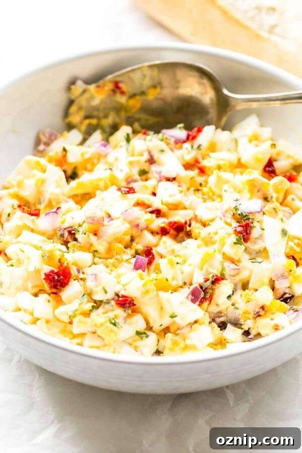 Delicious creamy egg salad. On the table in no time.