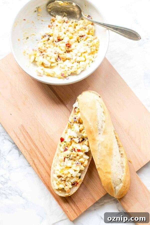 This creamy egg salad is the best. Perfect for lunch or parties.