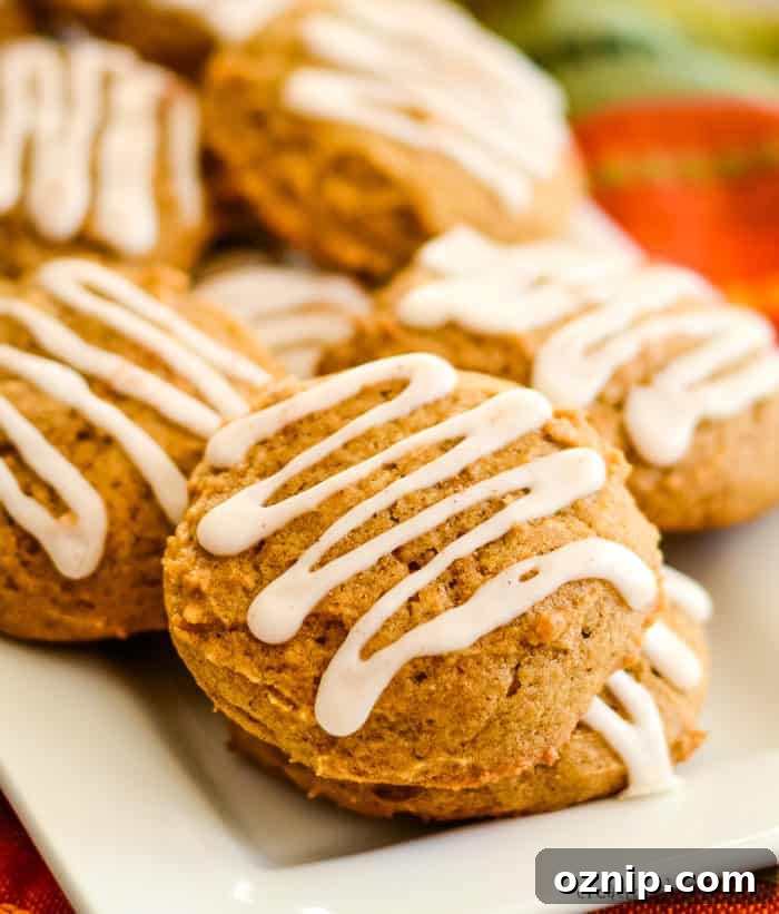 Iced pumpkin cookies ready to serve. iced pumpkin cookie recipe