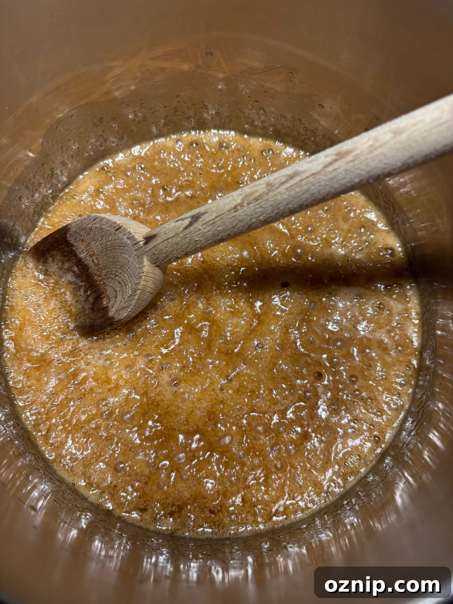 Gluten-Free Christmas Bark Recipe 6 Bubbly brown sugar and butter caramel mixture