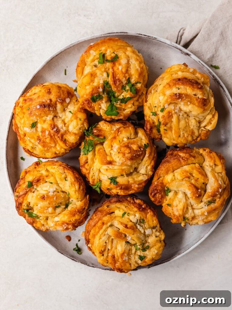 Close up of cheesy garlic roll