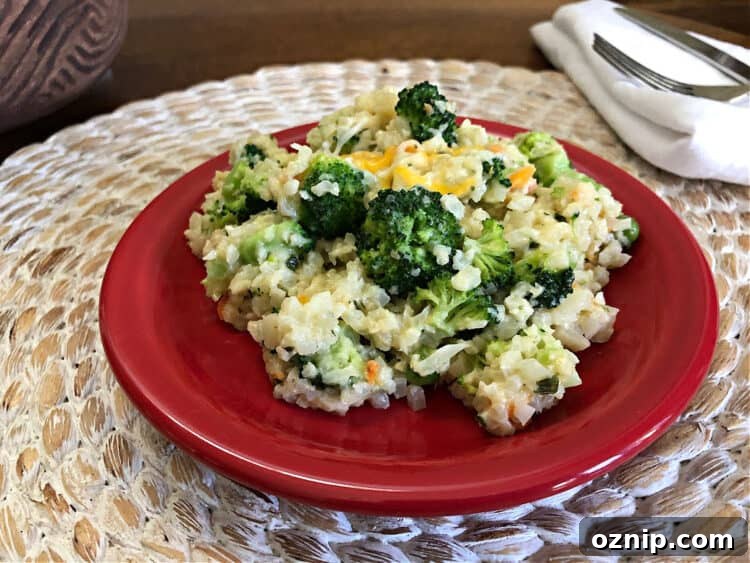 cheesy cauliflower rice with broccoli