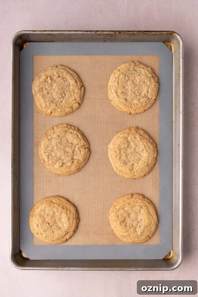 Buttery Crunch Cookies: Chewy Centers, Crispy Edges 11 Freshly baked chewy butter crunch cookies with crispy edges.