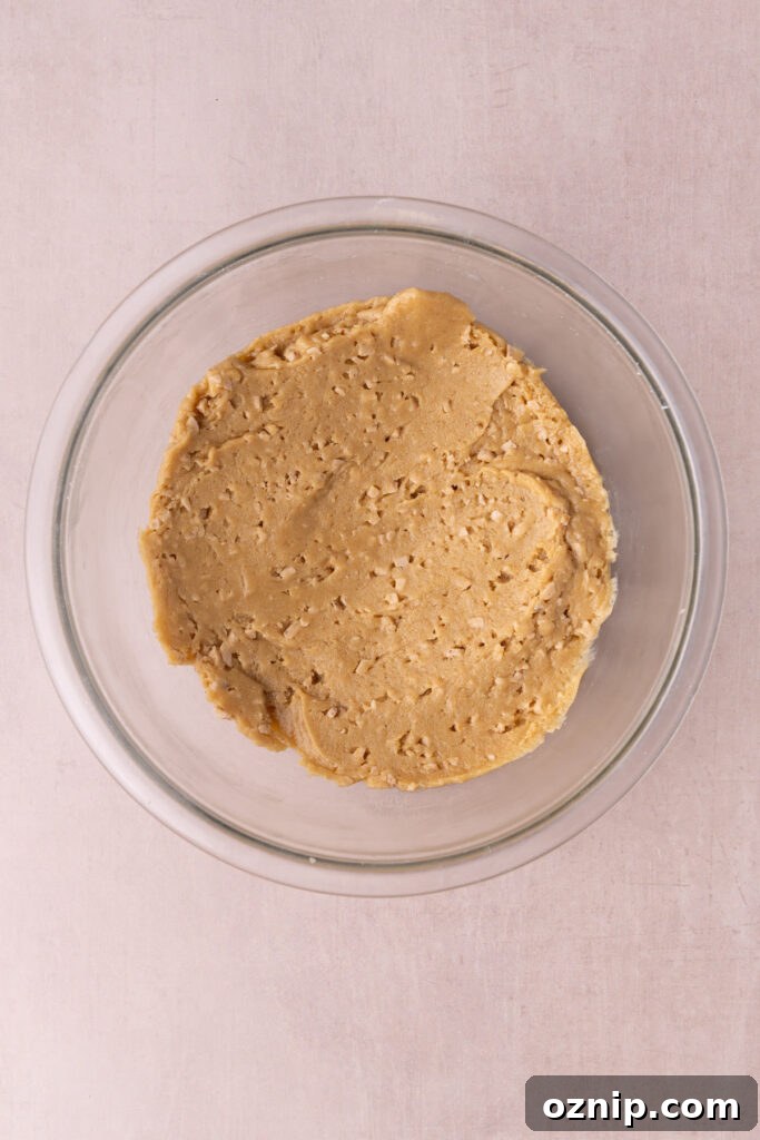 Buttery Crunch Cookies: Chewy Centers, Crispy Edges 9 Cookie dough made with browned butter and English toffee bits.