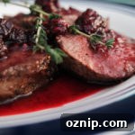 venison blackstrap with blackberry and thyme