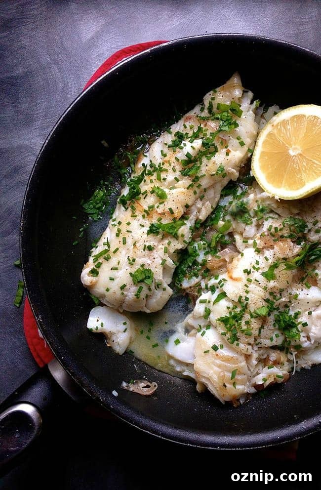 Cod with Butter Lemon Parsley Chives Shallots