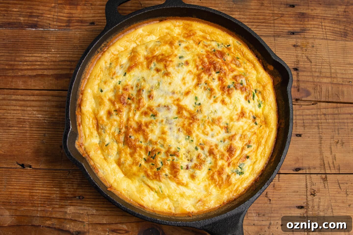 This is a picture of the frittata cooked out of the oven.