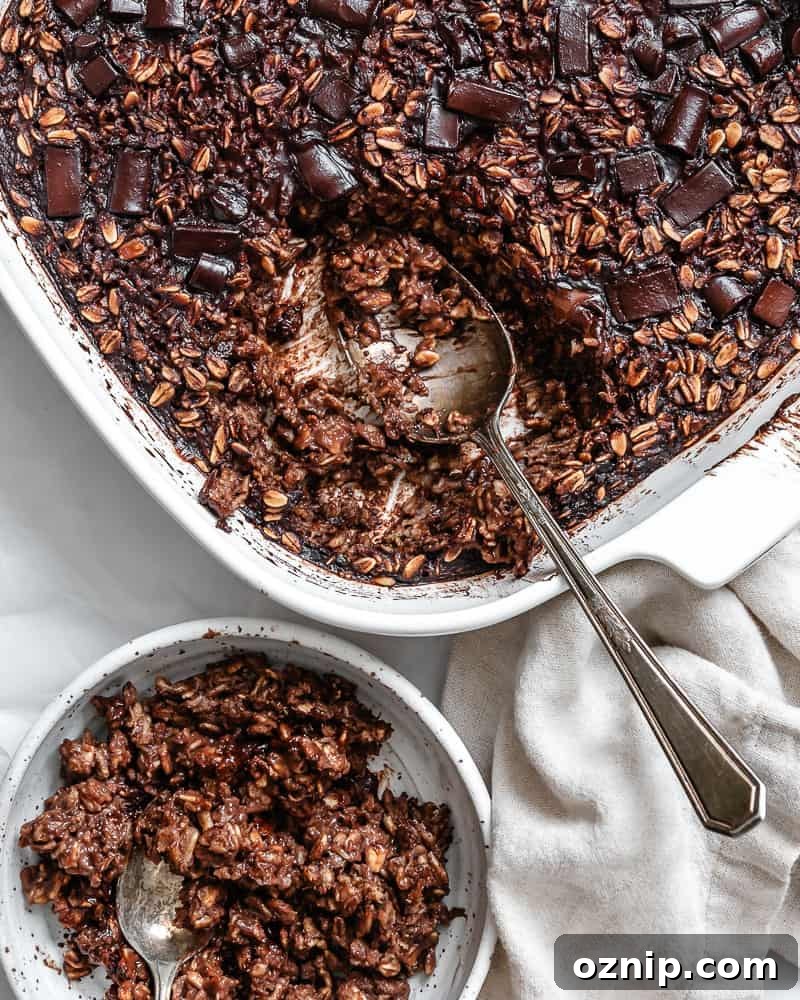 completed Chocolate Baked Oatmeal [Blended or Whole] in dish