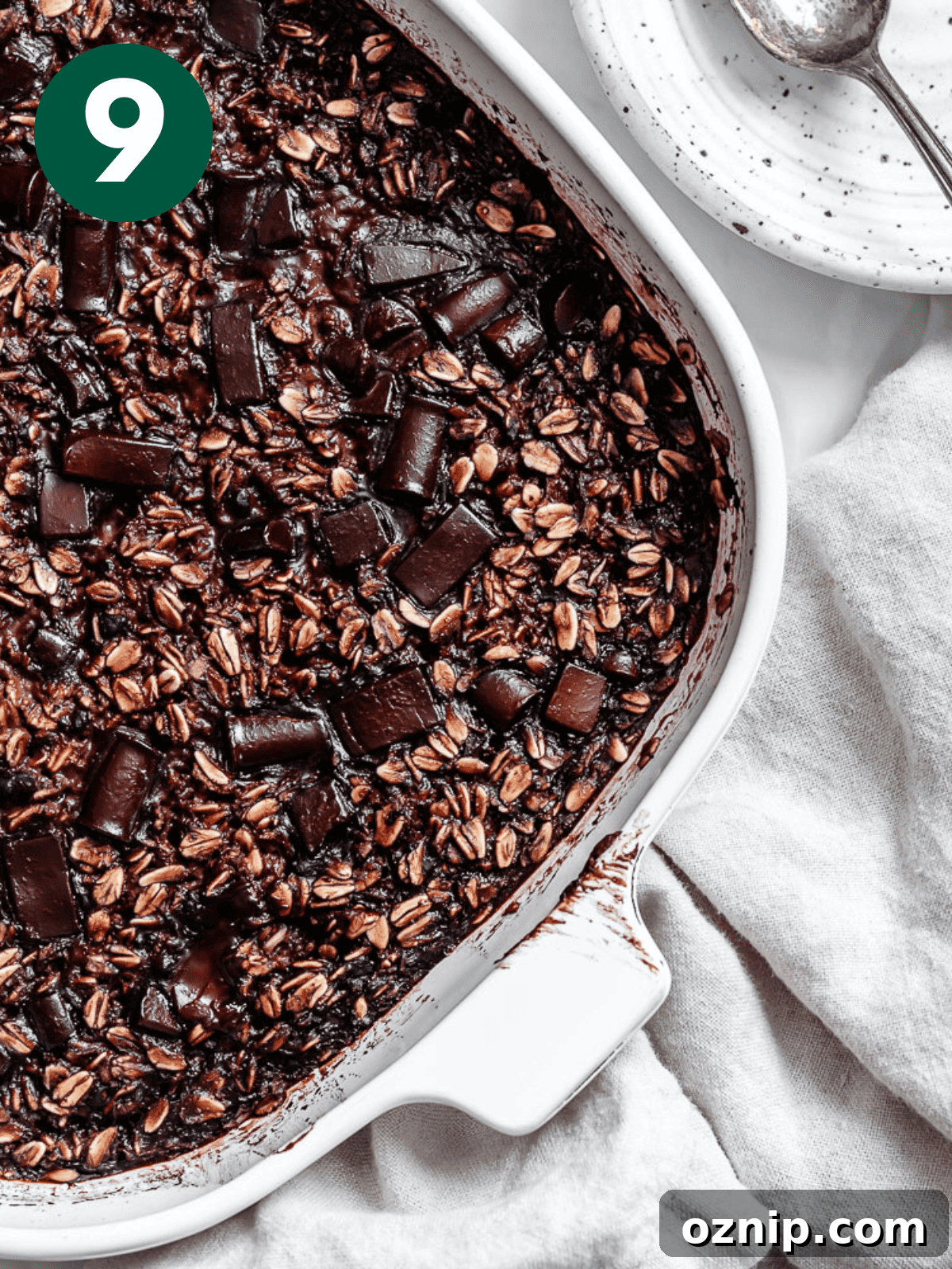 completed Chocolate Baked Oatmeal [Blended or Whole] in dish