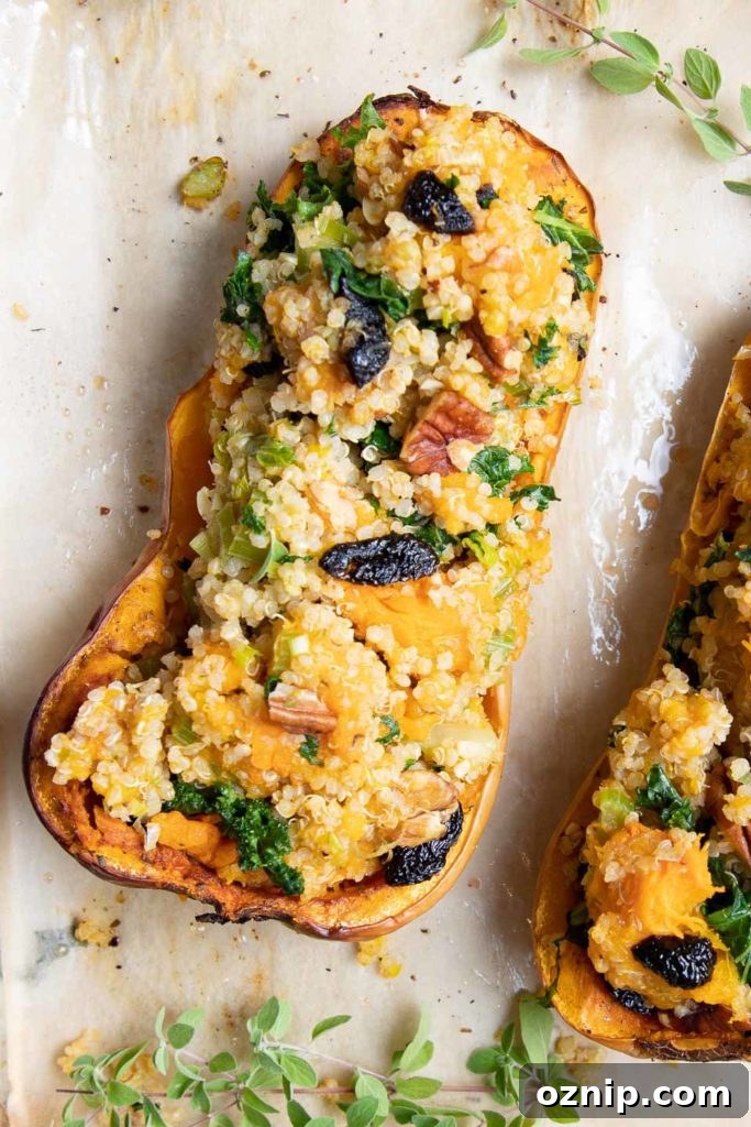 Roasted Stuffed Butternut Squash Recipe 9 A mini stuffed squash for a single serve main dish.