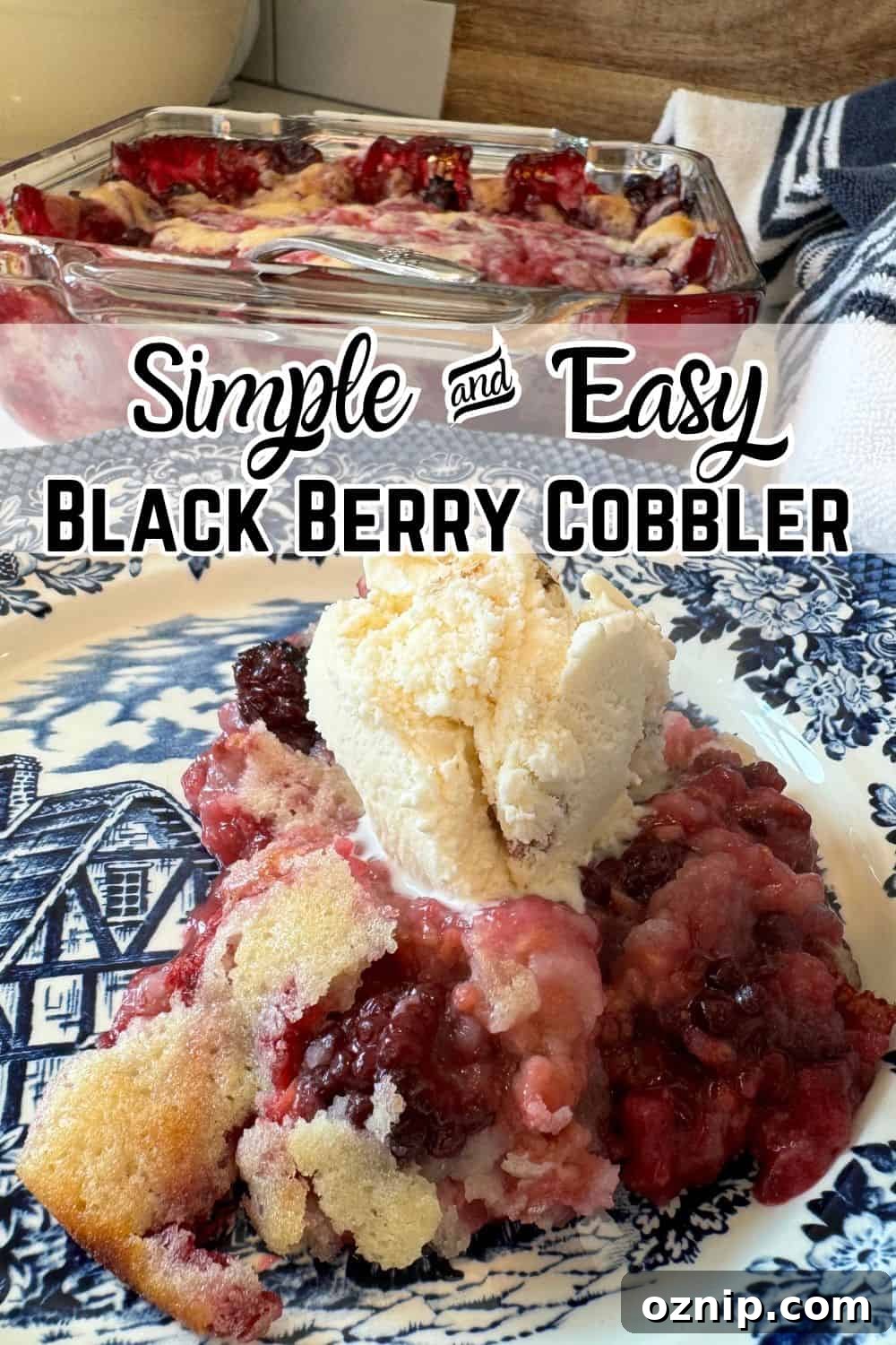 blackberry cobbler with text