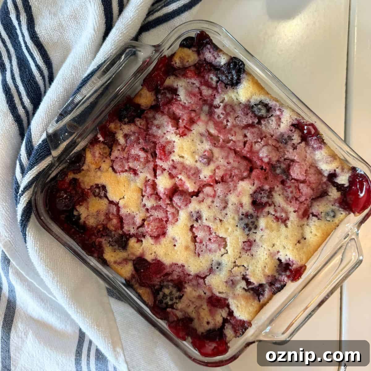 berry cobbler cooling