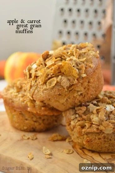 Apple Carrot Great Grain Muffins from Sugar Dish Me. Photo used with Permission.