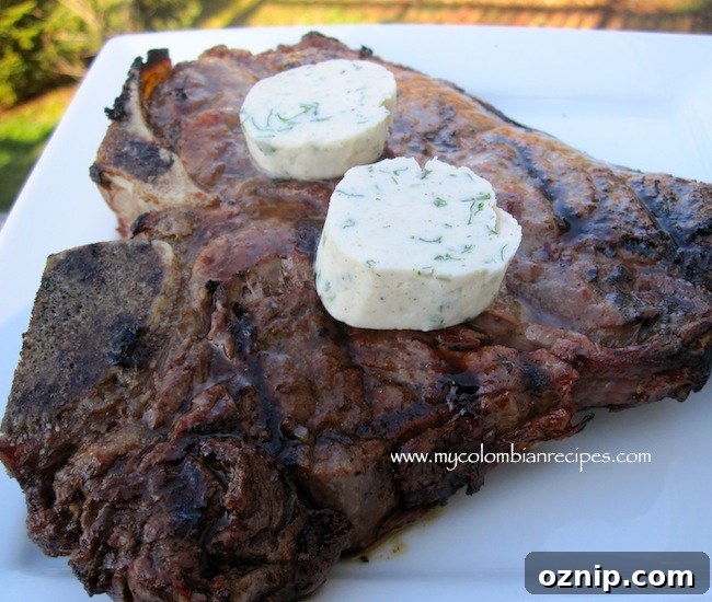 Grilled Steak with Cilantro, Scallion and Cumin Butter 