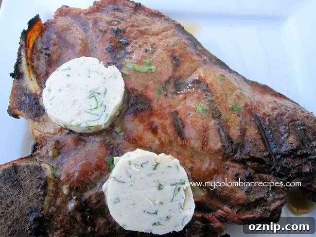 Grilled Steak with Cilantro, Scallion and Cumin Butter 