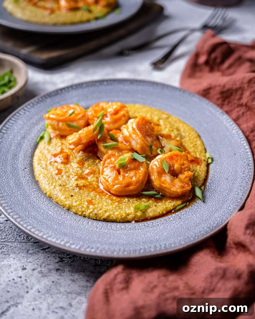 Red Chile Spiced Shrimp and Grits