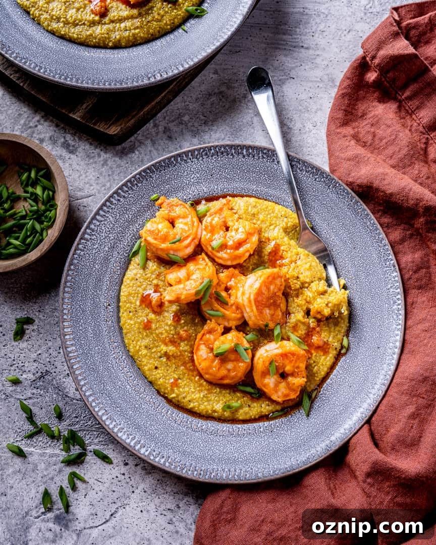 Harissa Marinated Shrimp and Grits