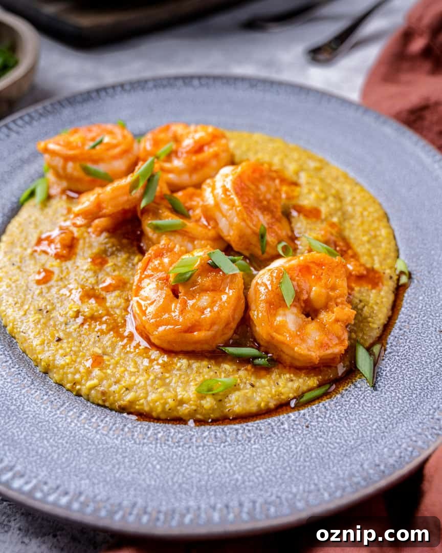 Red Chile Spiced Shrimp and Grits