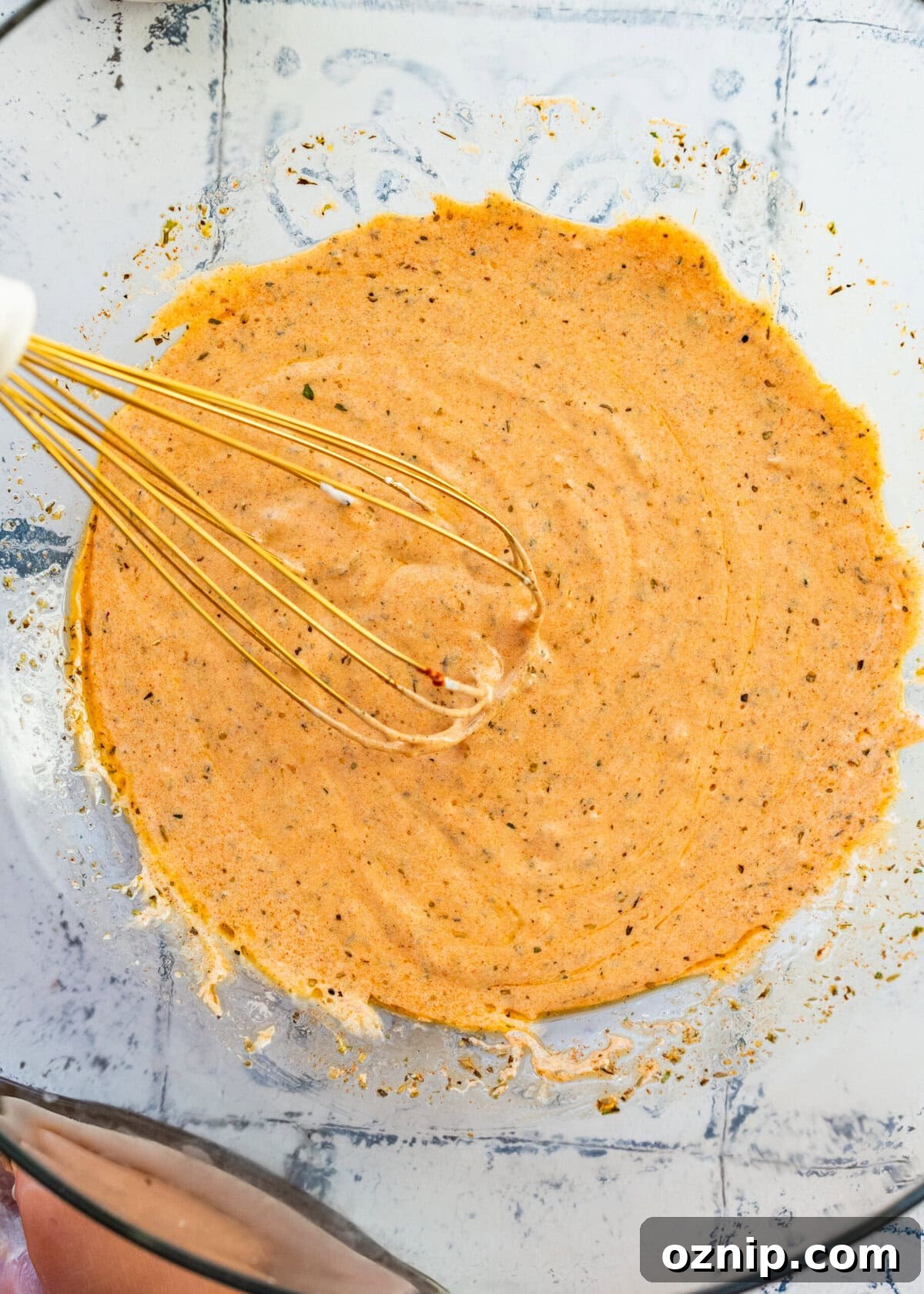 Greek Yogurt Chicken Marinade for Juicy Grilled Chicken 8 Chicken marinade in a bowl after whisking.