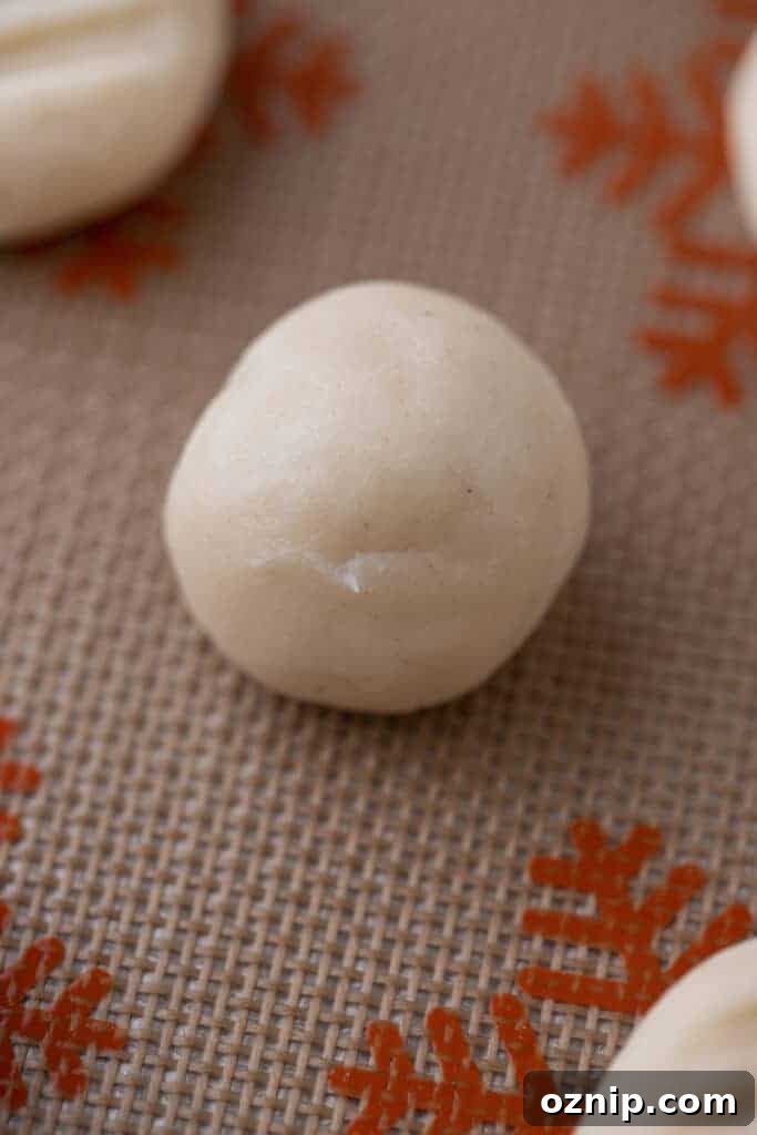 Melting Moments Cookies Recipe That Melt in Your Mouth 7 close up of raw dough ball
