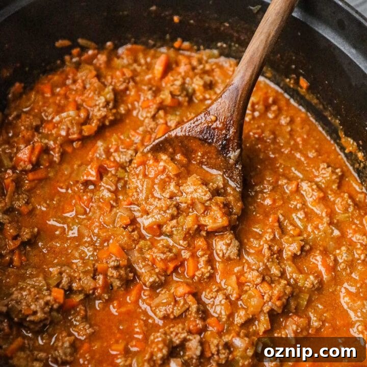 Authentic bolognese ragu in a dutch oven.