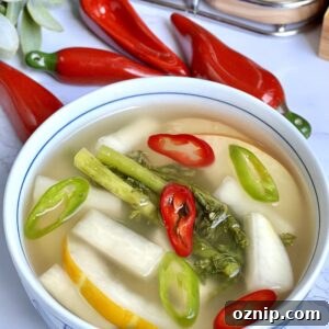 Quick Dongchimi: Radish Water Kimchi Recipe 5 Dongchimi served cold with ice