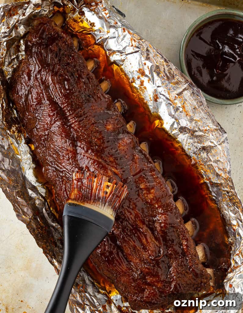 covering ribs in sauce
