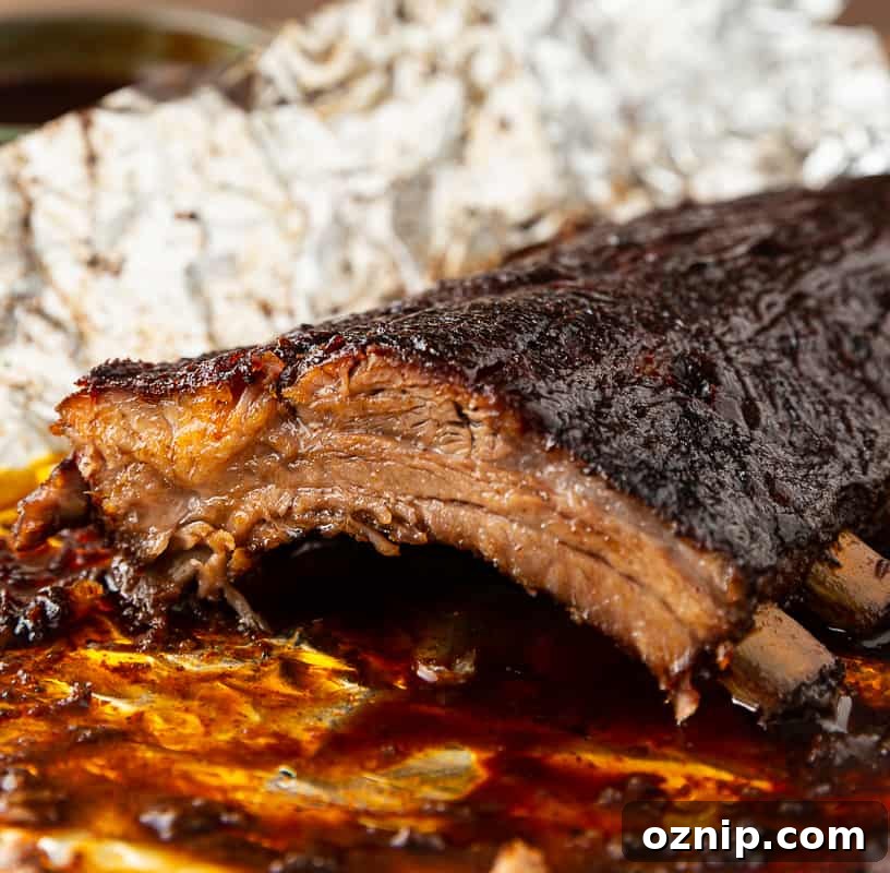 ribs from the oven with bark