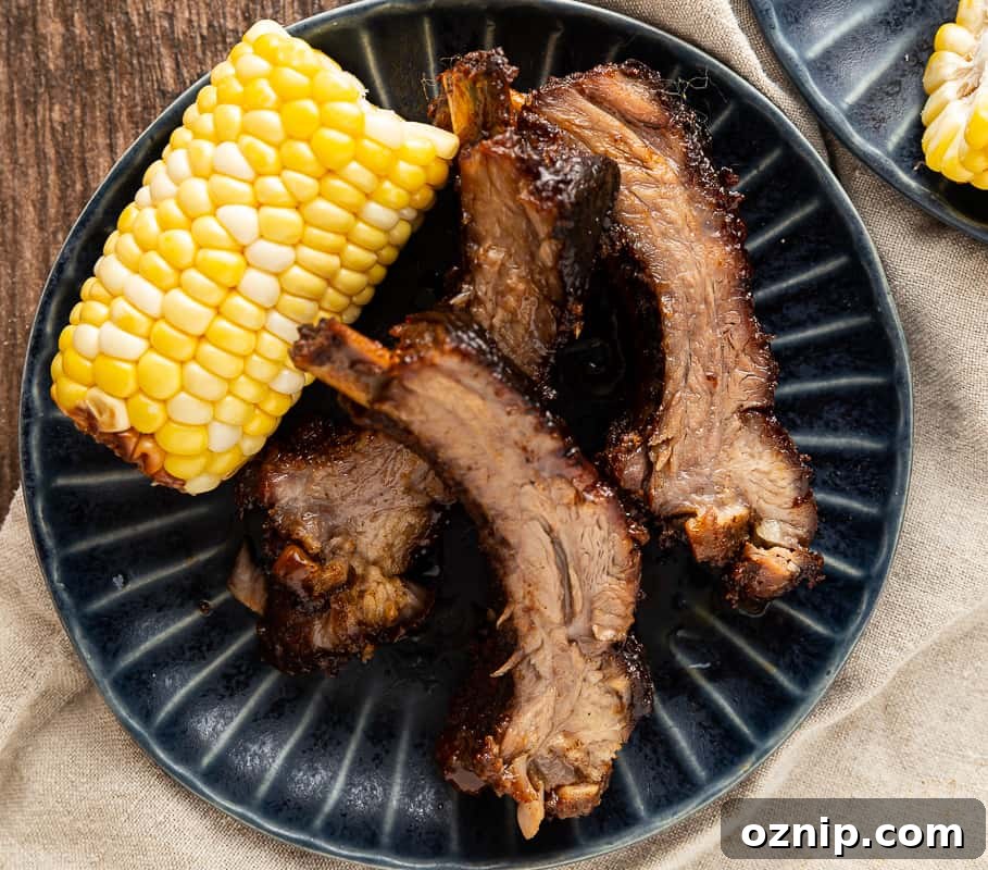 plate of ribs from the oven