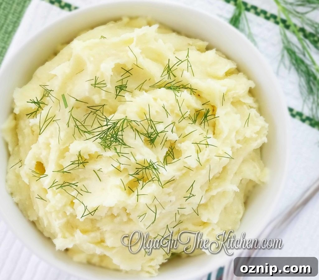 Family-style serving of mashed potatoes.