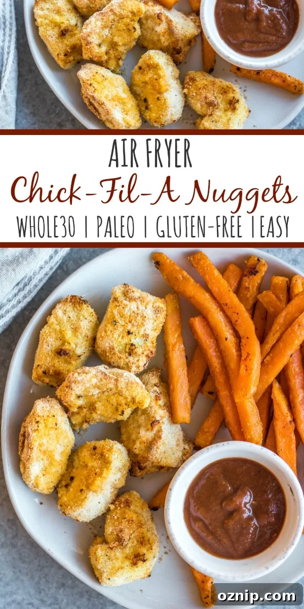 Whole30 Chick-fil-A style chicken nuggets, air fried and golden Whole30 Chick-fil-A style chicken nuggets, air fried and golden