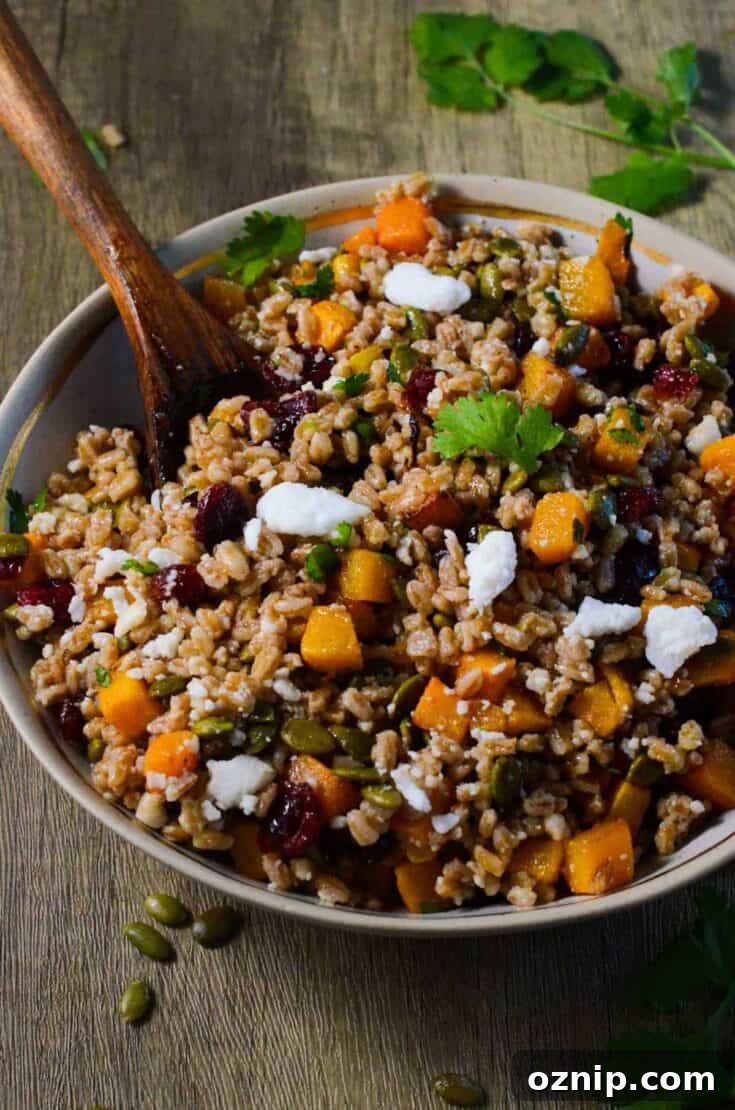 Fall Farro Salad with Butternut Squash