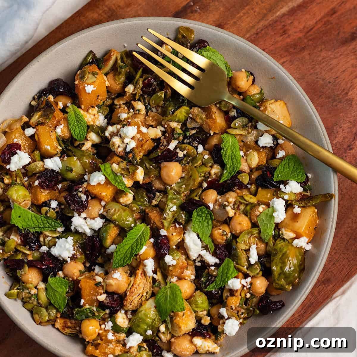 Warm Butternut Squash Brussel Sprout Salad