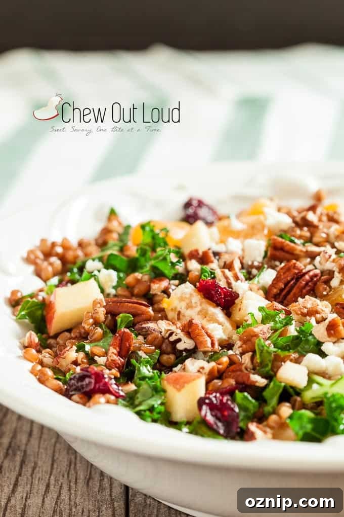 Wheat Berry Salad with Apples and Cranberries