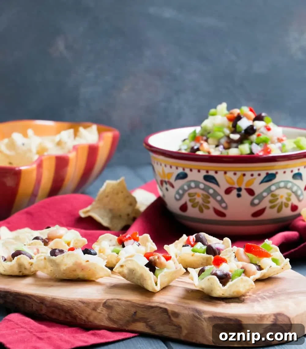 Jalapeno Bean Salsa. Lightly sweet with a bit of heat, this salsa gets recipe requests every where it goes! It's a great make ahead recipe.