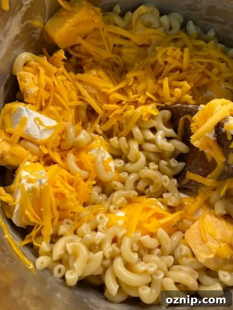 Creamy Instant Pot Mac and Cheese Recipe 4 Making Instant Pot mac and cheese with melted cheese