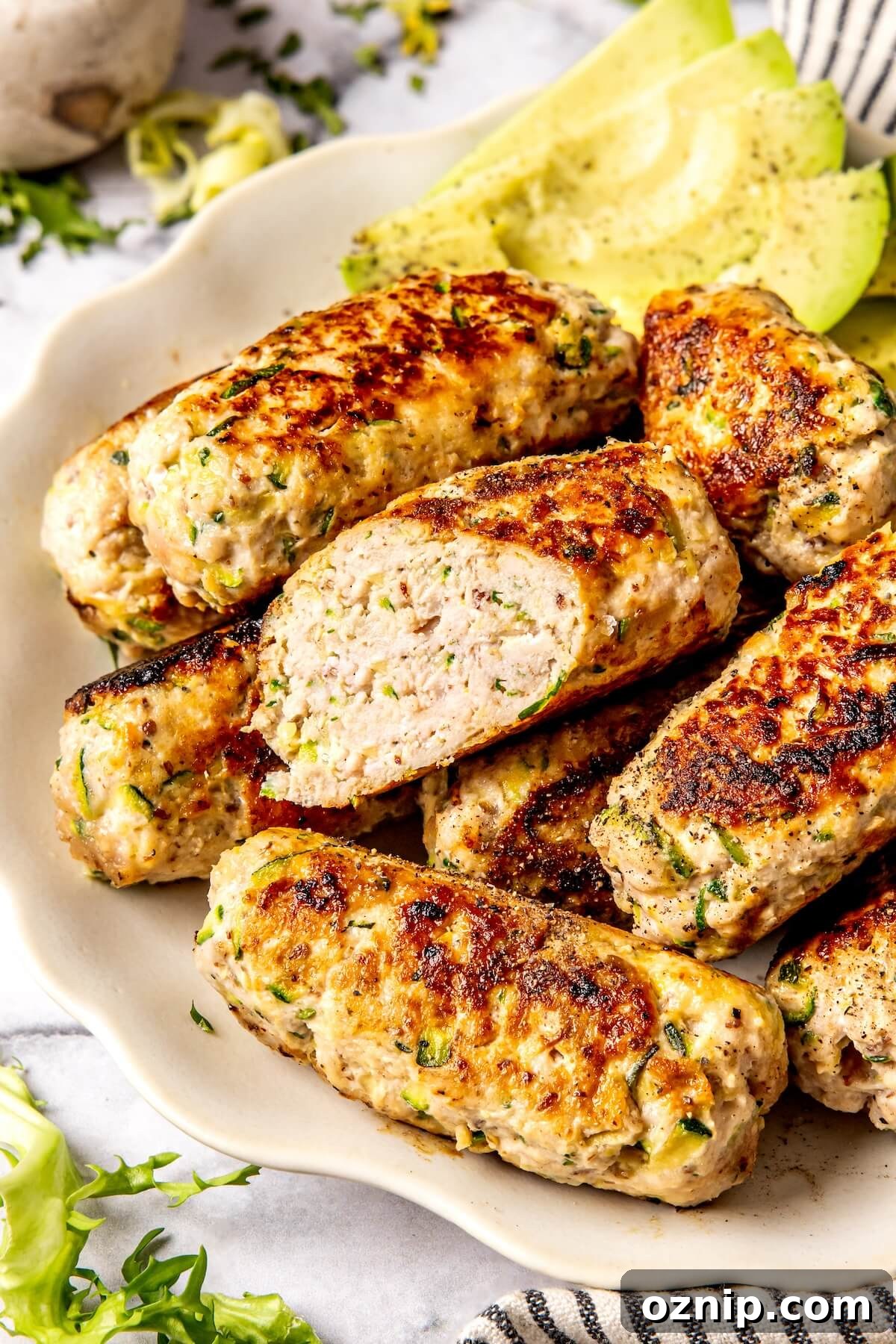 Veggie Maple Turkey Breakfast Sausages - Olivia Adriance