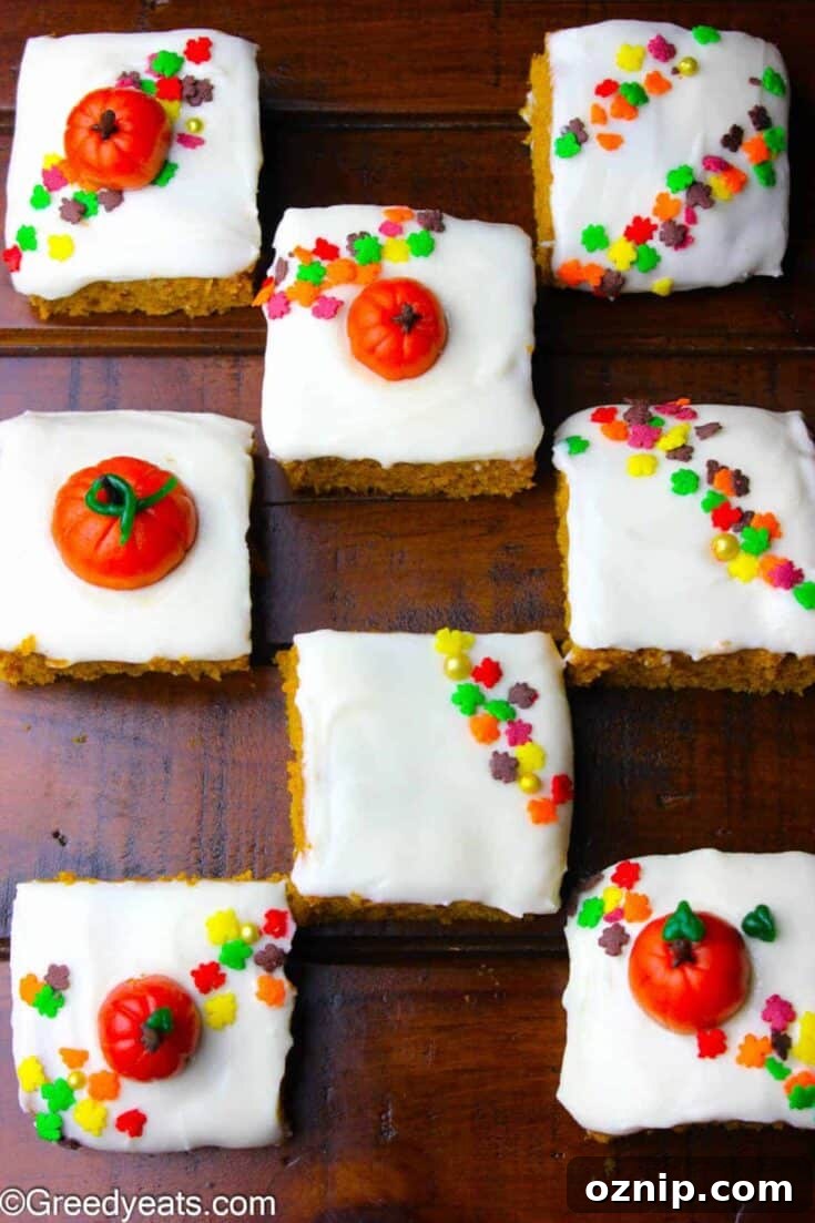 Pumpkin Bars With Cream Cheese Frosting