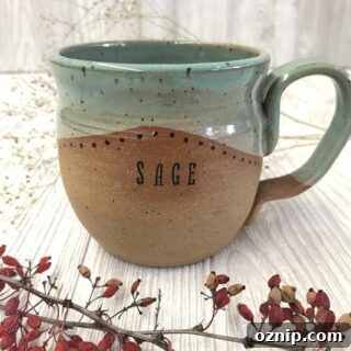 Large Handmade Pottery Mug with Personalized Name