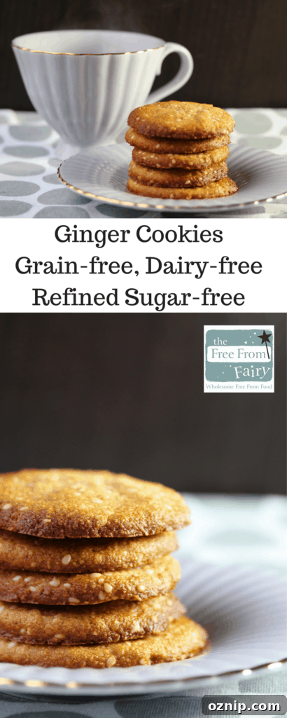 Simple fiery ginger cookies that are gluten free, dairy free, egg free, soya free, refined sugar free, paleo and suitable for those on the GAPS or SCD diet.